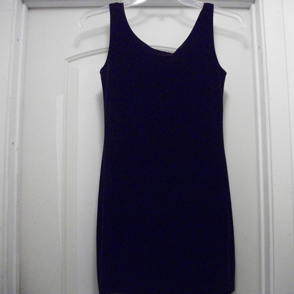 RICH GIRL JAZZ CLUB L.BAIES SEXY DARK PURPLE VELVET STRETCHY DRESS S - Picture 4 of 8